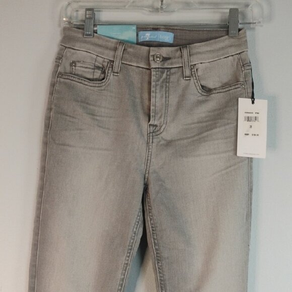 NWT 7 For All Mankind B (air) Women's Light Gray The Ankle Skinny Jeans Size 25 - Picture 12 of 16